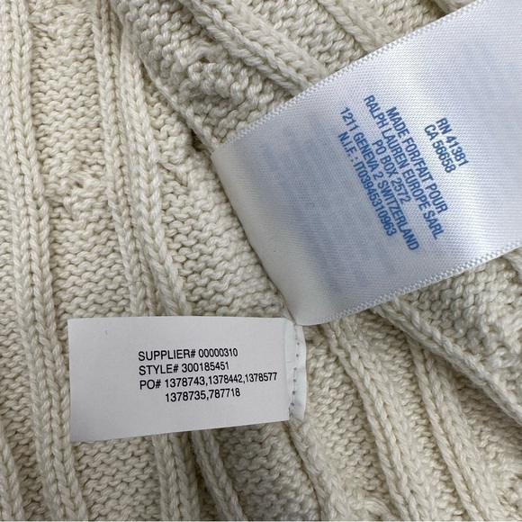 Ralph Lauren Baby Cream Button Front Cardigan Size 9 Months - Picture 8 of 10